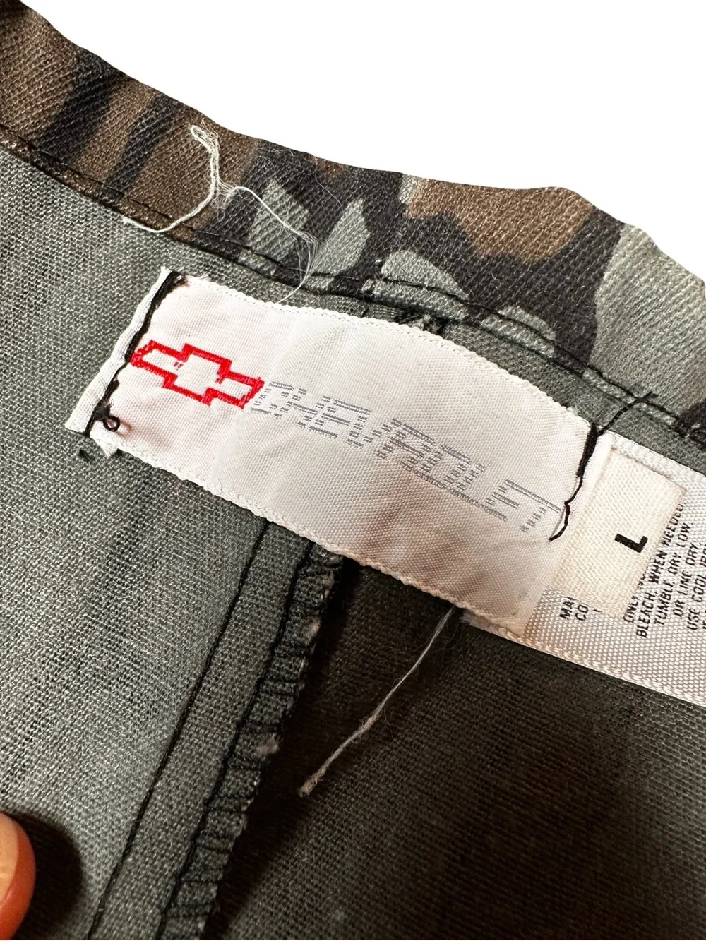 Vintage 80s/90s Chevrolet Camo Hunting Overpants Men’s SZ Large Deer Tree Bark